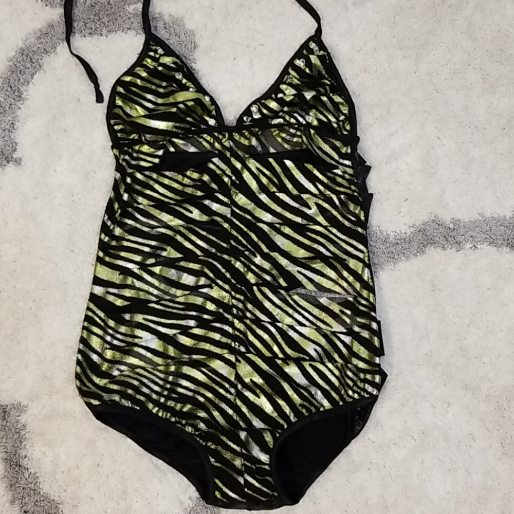 Zebra print ,Slitted, Dancer Bodysuit